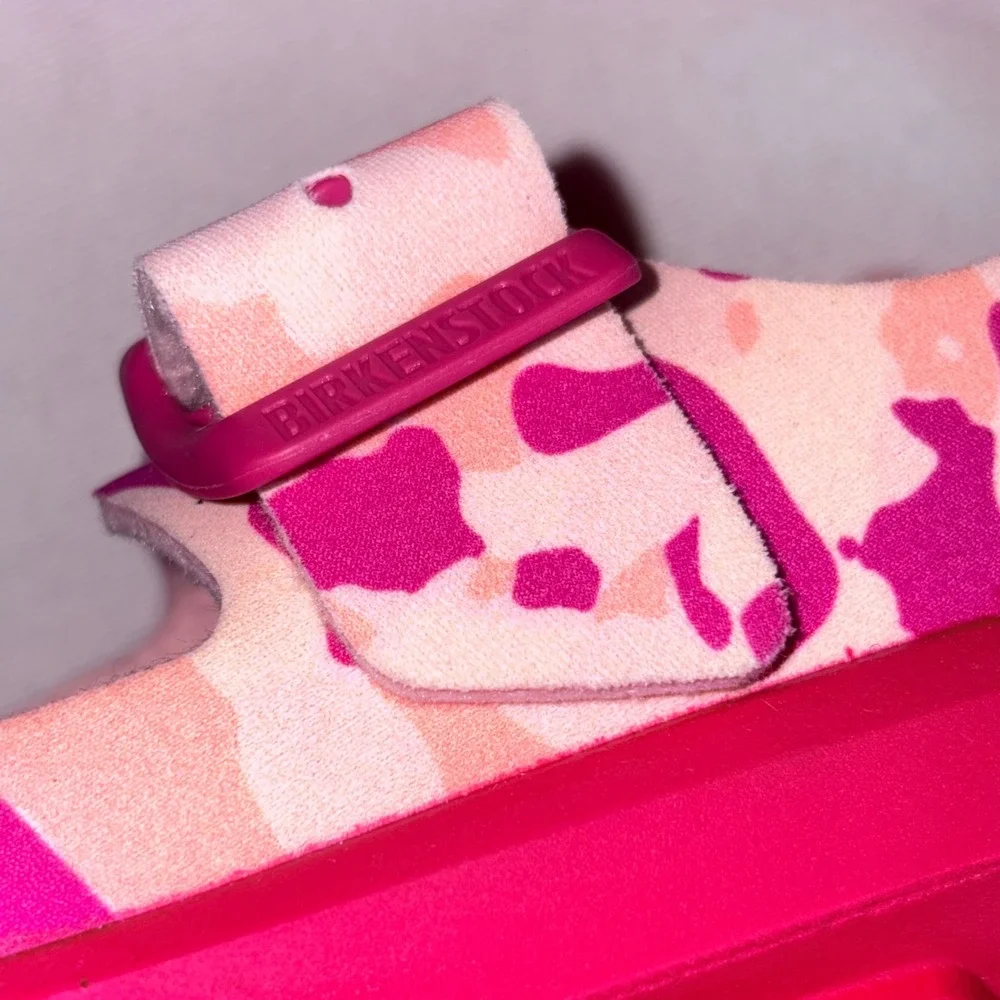 Birkenstock Mogami Sandals Size EU 33 Pink Orange Camo New Backstrap Buckle 2